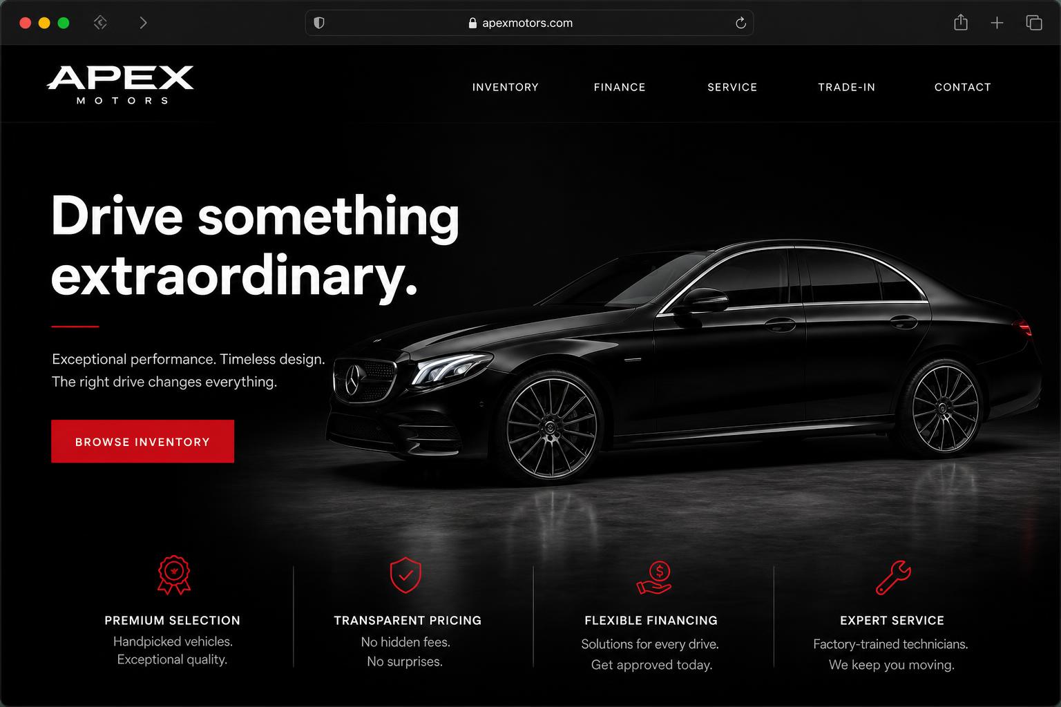 Apex Motors website